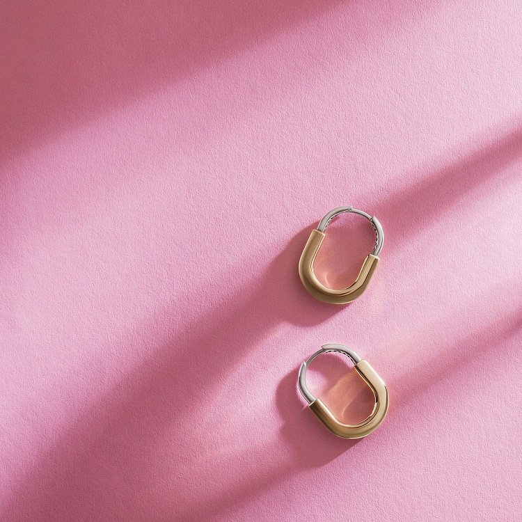 Сережки "Camilla" mini (жовте, біле золото) с08884 - 4 Сережки "Camilla" mini (жовте, біле золото) с08884 від ювелірного магазину Онікс - 4