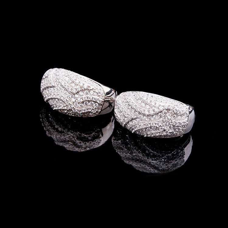 Серебряные серьги с фианитами 121490 от ювелирного магазина Оникс - 1