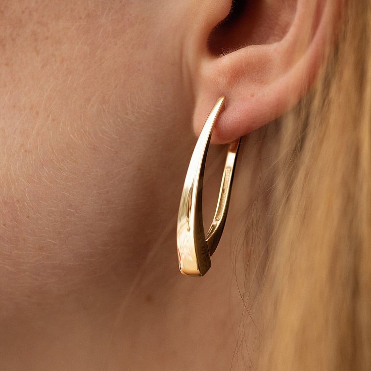 Золоті сережки на англійській застібці с08610 від ювелірного магазину Онікс - 3