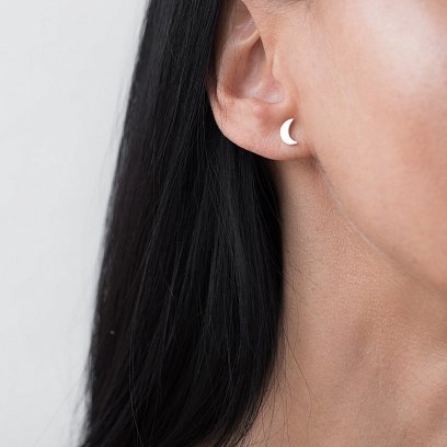 Золоті сережки-пусети "Місяць" с06311 №2