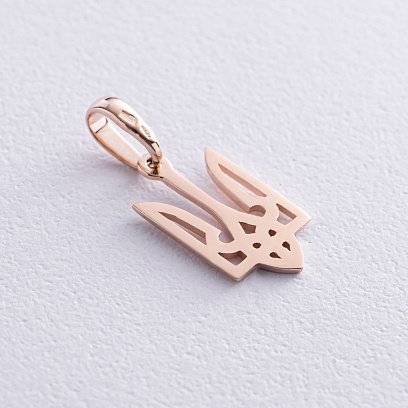 Золотая подвеска "Герб Украины - Тризуб" п03683 №3