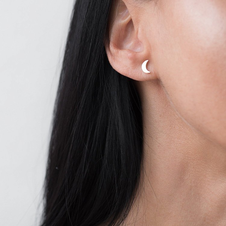 Золоті сережки-пусети "Місяць" с06311 від ювелірного магазину Онікс - 1