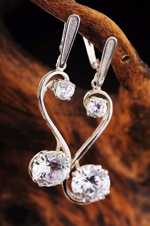 Сережки (фіаніт) 12485 від ювелірного магазину Онікс - 2