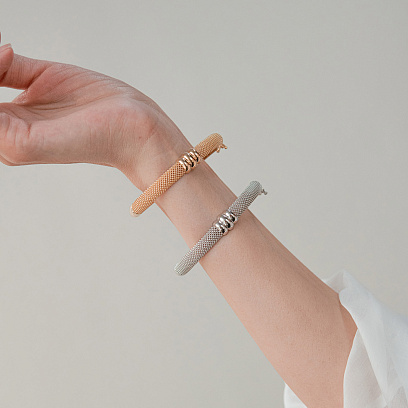 Жесткий браслет "Marie" в белом золоте б05607 №8