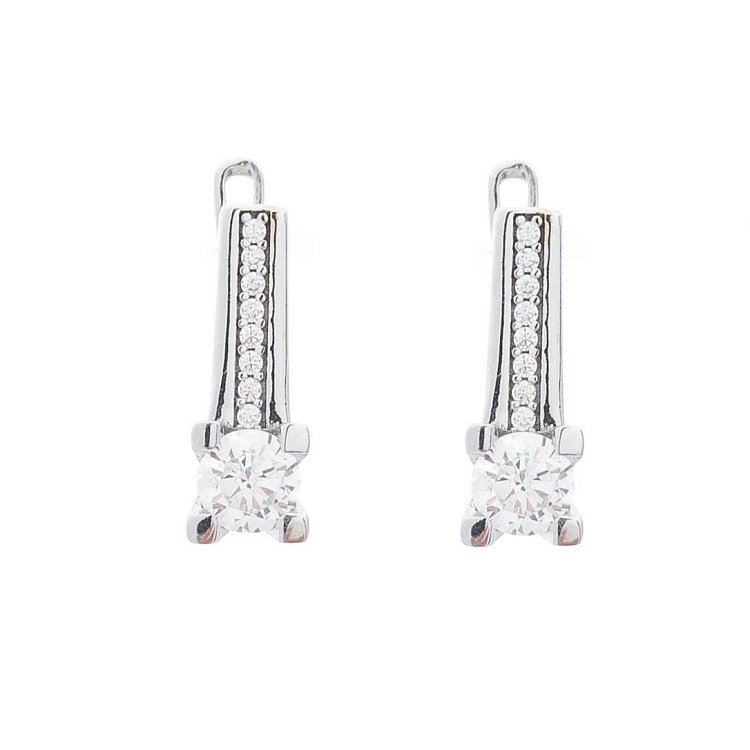 Золоті сережки з фіанітами с04152 від ювелірного магазину Онікс - 1