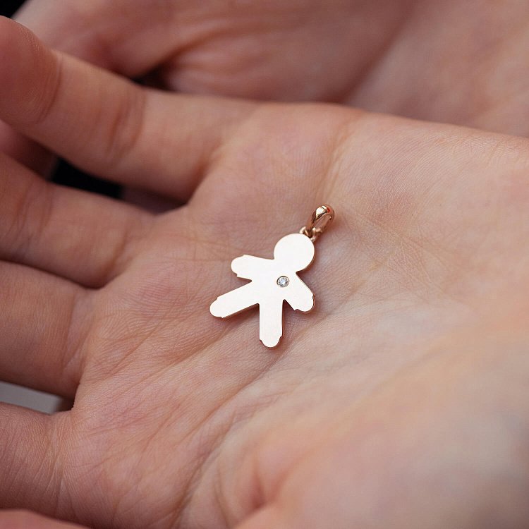 Золотий кулон "Хлопчик" з діамантом 138011321 від ювелірного магазину Онікс - 1