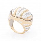 Эксклюзивное золотое кольцо (эмаль, фианиты) к03157 от ювелирного магазина Оникс