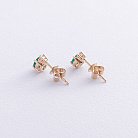 Золотые серьги - пусеты (бриллианты, изумруды) сб0512sm от ювелирного магазина Оникс - 2