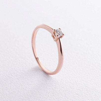 Заручальна золота каблучка з діамантом 101-10021к