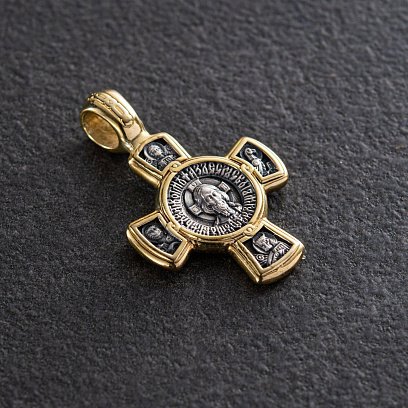 Срібний хрест з позолотою. '' Спас. Касперовська ікона Божої Матері '' 132444 №2