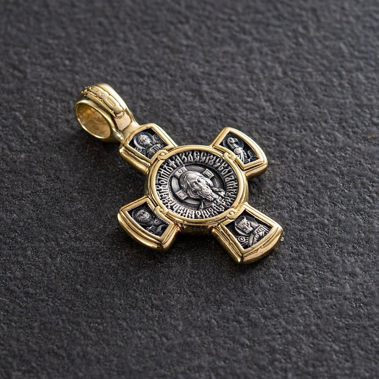 Срібний хрест з позолотою. '' Спас. Касперовська ікона Божої Матері '' 132444 від ювелірного магазину Онікс - 1