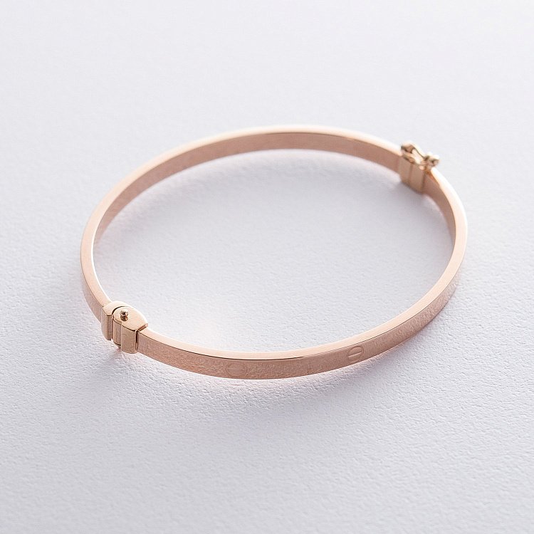 Жорсткий браслет Love з червоного золота б02244 від ювелірного магазину Онікс - 4