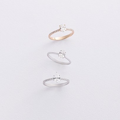 Помолвочное золотое кольцо с бриллиантом 242971121 №2