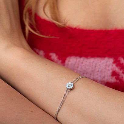 Золотий браслет з діамантом бб0042di №2