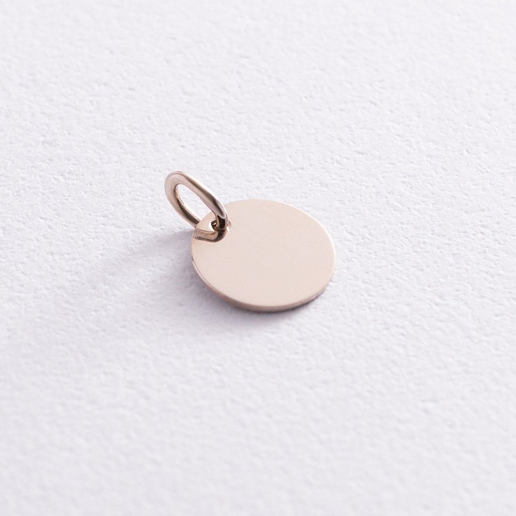 Кулон для гравировки в белом золоте (11 мм) п03604 от ювелирного магазина Оникс - 1