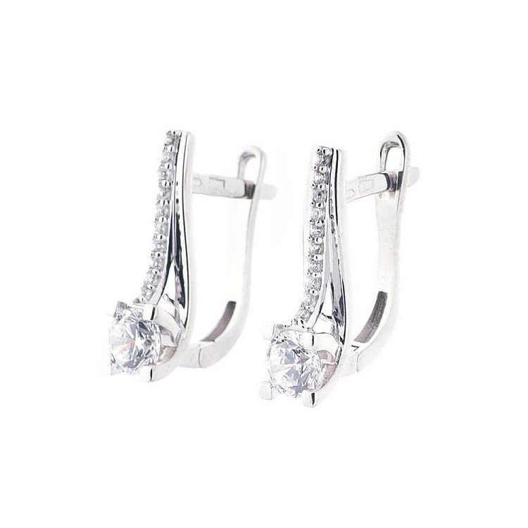 Золоті сережки (фіаніти) с04155 від ювелірного магазину Онікс - 1