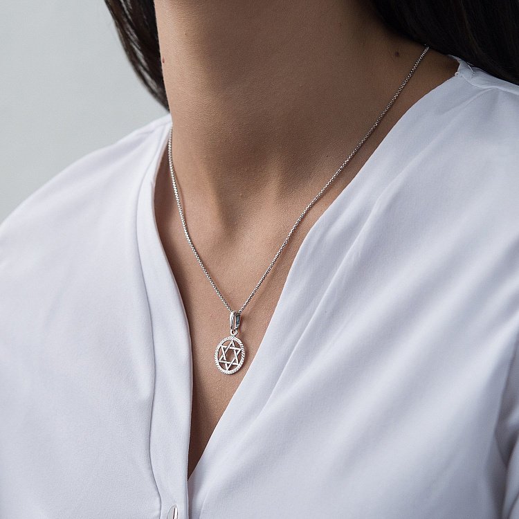 Серебряная подвеска "Звезда Давида" 13289 от ювелирного магазина Оникс - 1