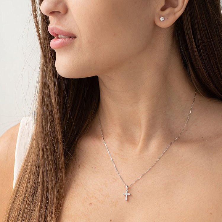 Золотий хрестик (діамант) пб0186ri від ювелірного магазину Онікс - 2