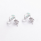 Сережки - пусети в білому золоті (діаманти, смарагди) сб0706ca от ювелирного магазина Оникс - 2