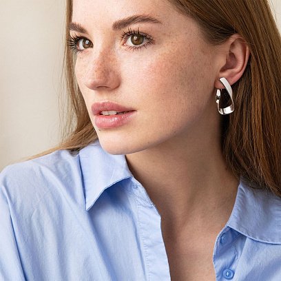 Серьги на английской застежке (белое золото) с07531 №2