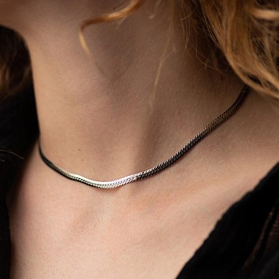 Серебряная цепочка (снейк) рс134519 №2