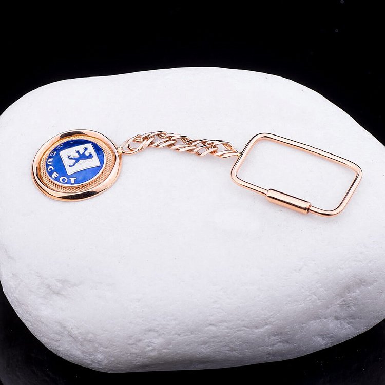 Золотий брелок "Peugeot-Пежо" (емаль) бр00001пж від ювелірного магазину Онікс - 1