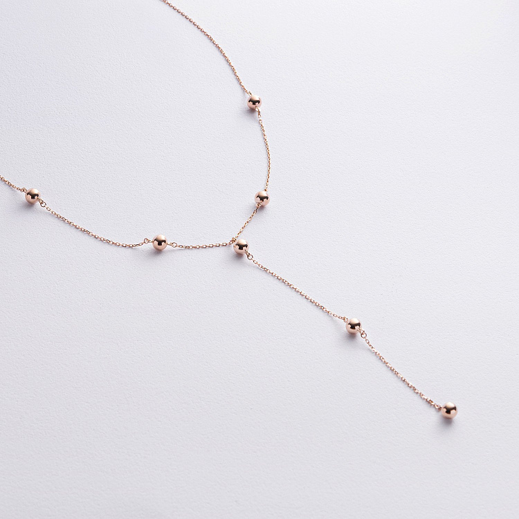 Кольє "Кульки" у червоному золоті кол02583 від ювелірного магазину Онікс - 1