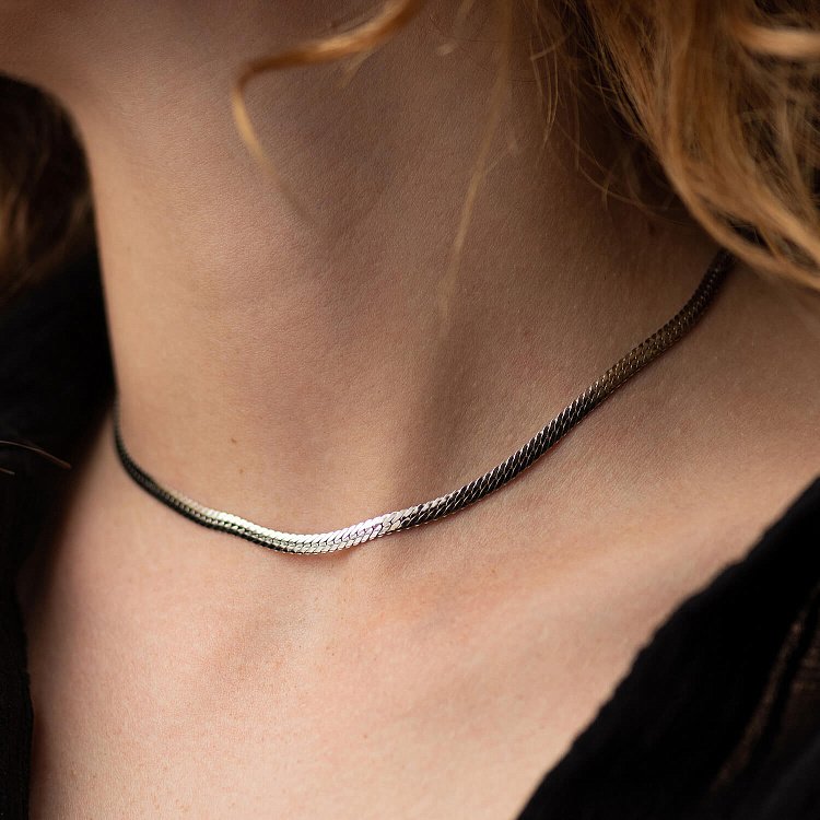 Серебряная цепочка (снейк) рс134519 от ювелирного магазина Оникс - 1