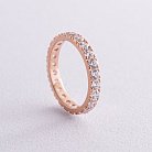 Кольцо с дорожкой камней в красном золоте (фианиты) к07388 от ювелирного магазина Оникс