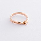Помолвочное кольцо в красном золоте (фианит) к06094 от ювелирного магазина Оникс - 2