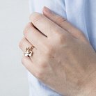 Золотое кольцо "Цветок" с фианитом к05402 от ювелирного магазина Оникс - 4