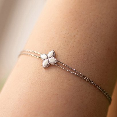 Браслет "Конюшина" в білому золоті б05402 №2