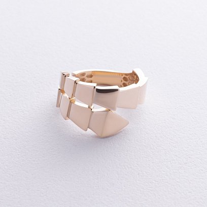 Кольцо "Змея" в желтом золоте к08021 №3