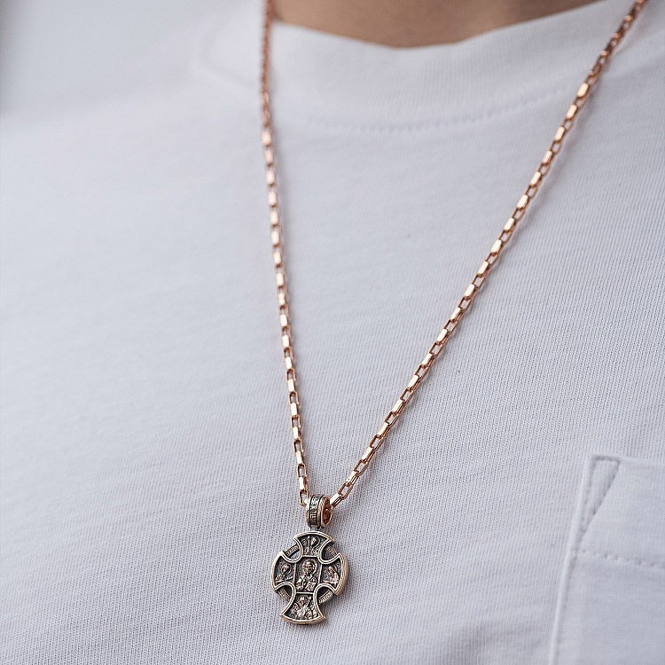 Православний хрест "Господь Вседержитель. Ангел Хранитель" п01827 від ювелірного магазину Онікс - 1