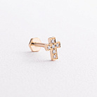 Одиночна золота сережка для хеліксу "Крестик" (діаманти) сб0683ca от ювелирного магазина Оникс
