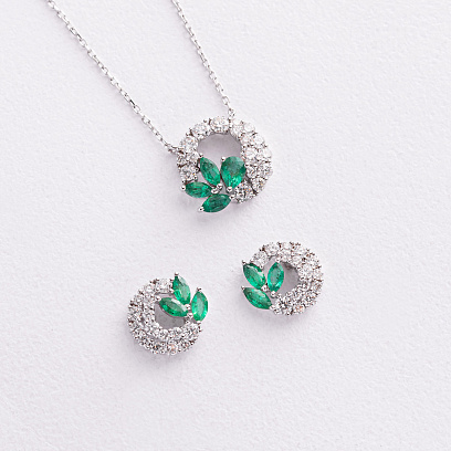 Золотое колье с изумрудами и бриллиантами колб0181ca №3