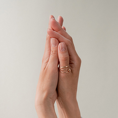 Кольцо "Шарик" в красном золоте к08280 №5