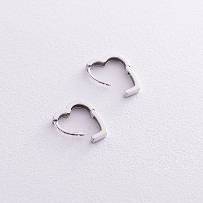 Сережки "Сердечки" у сріблі 123289 №3