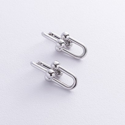 Серьги "Фантазия" в белом золоте с08793