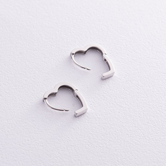 Сережки "Сердечки" у сріблі 123289 №3