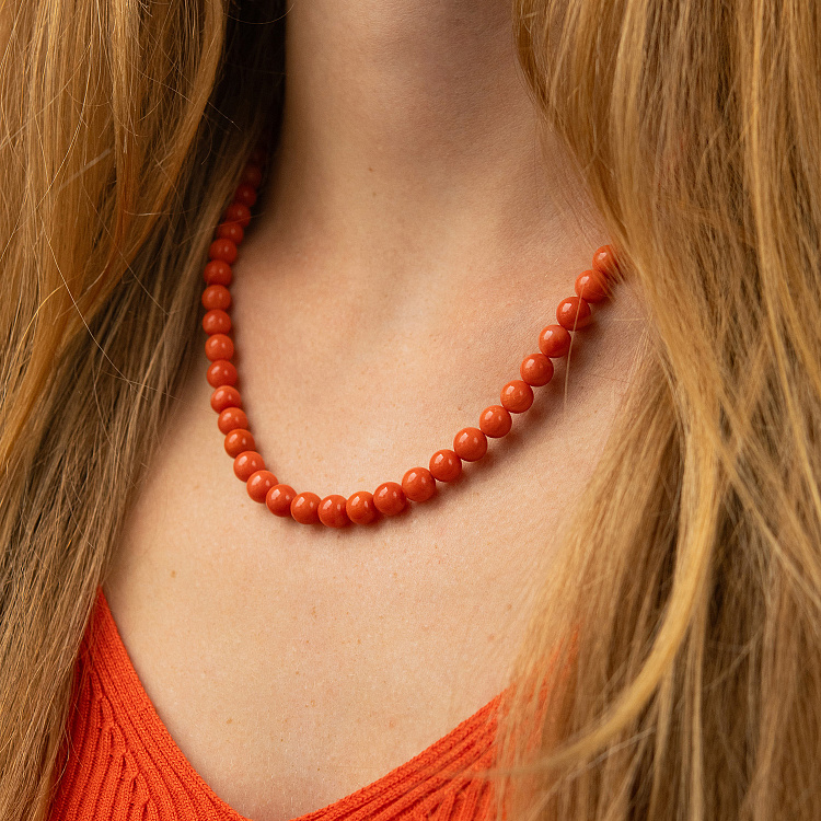 Намисто з коралу (золота застібка) бус017к від ювелірного магазину Онікс - 1