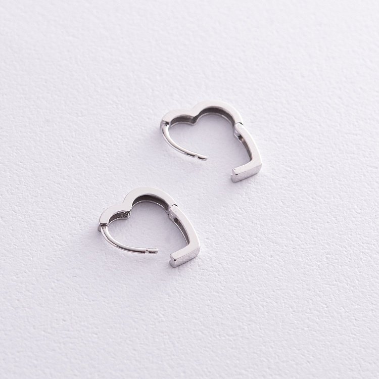 Сережки "Сердечки" у сріблі 123289 від ювелірного магазину Онікс - 2