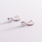 Серебряные серьги "Сердечки" с фианитами 123081 от ювелирного магазина Оникс - 3