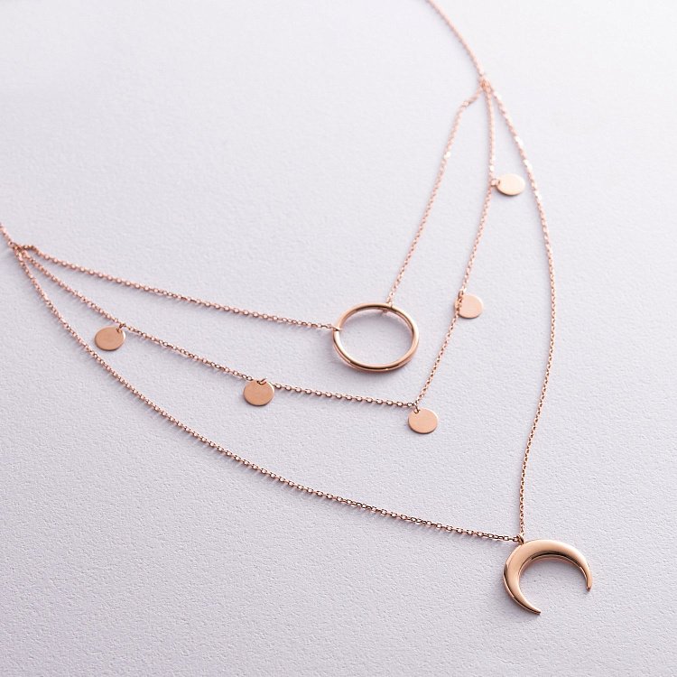 Колье "Нимфа" в красном золоте кол01930 от ювелирного магазина Оникс