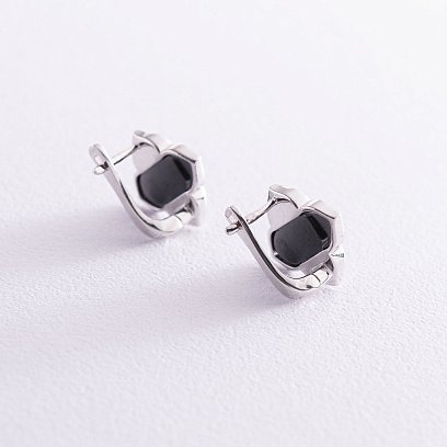 Серебряные серьги "Клевер" 122803 №3