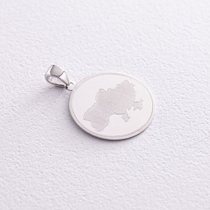 Кулон "Карта України" у білому золоті п03770 №2