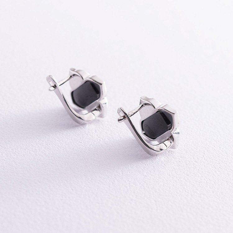 Серебряные серьги "Клевер" 122803 от ювелирного магазина Оникс - 2