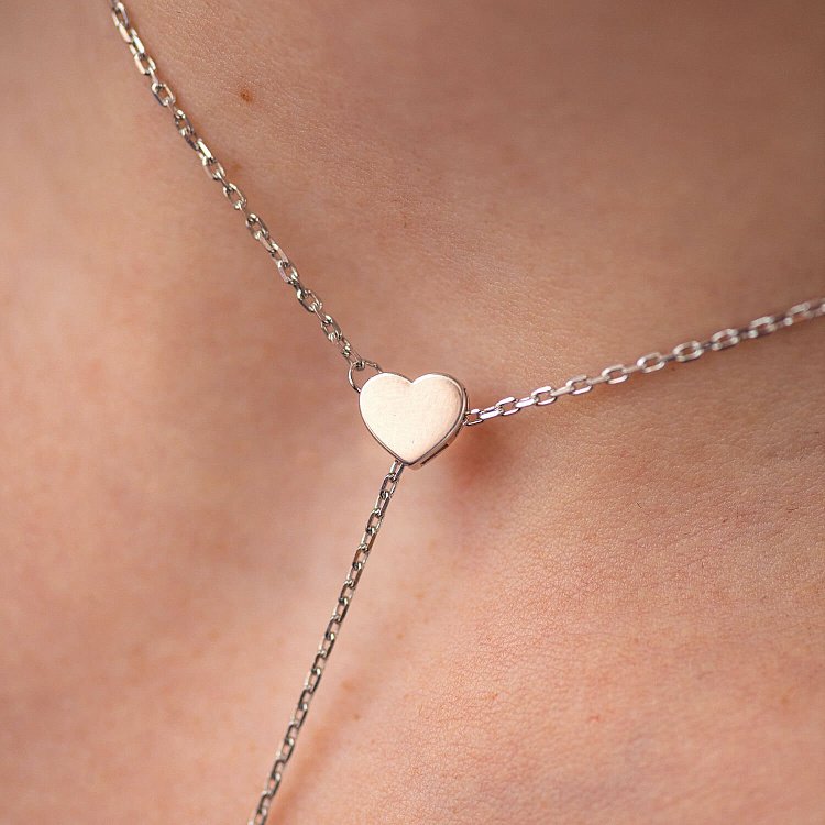 Серебряное колье "Сердечко" (регулируемая длина) OR121165 от ювелирного магазина Оникс - 3