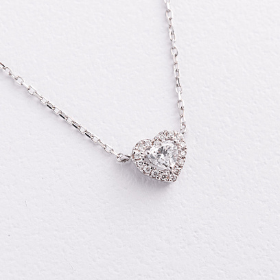 Золоте кольє "Сердечко" з діамантами колб0179ca