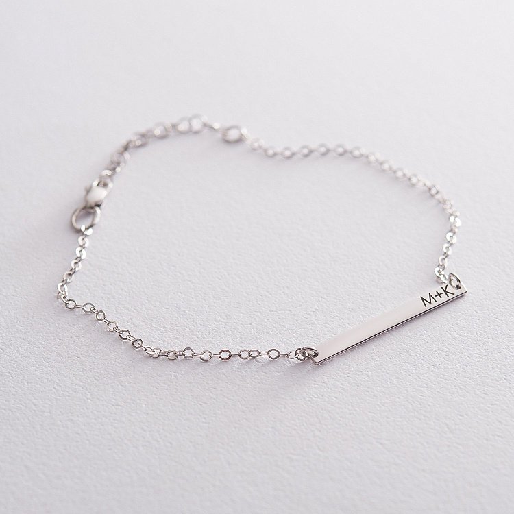 Серебряный браслет с гравировкой "Твоя история" 141448т от ювелирного магазина Оникс